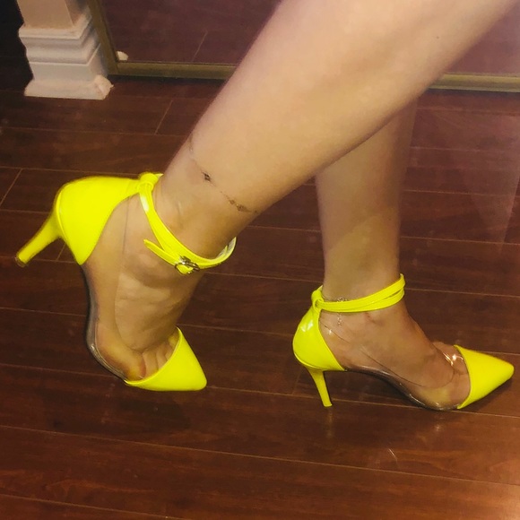 Trendy Neon heels shoes. 3,5 inch - Picture 1 of 8